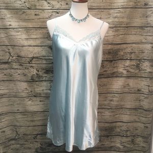 Morgan Taylor Intimates Light Blue Chemise Slip M